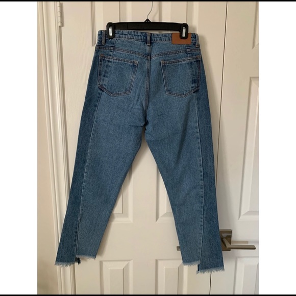 Frank & Oak Cropped High-Waisted Jeans w Raw Hem - Picture 2 of 5